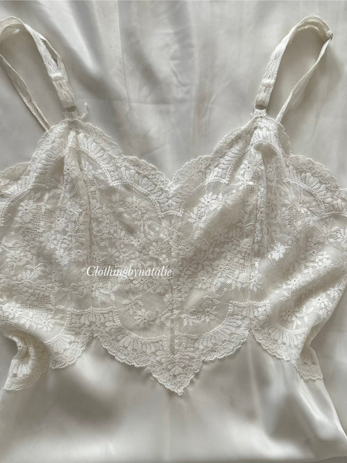 Vintage Satin Lace Nightgown Size S