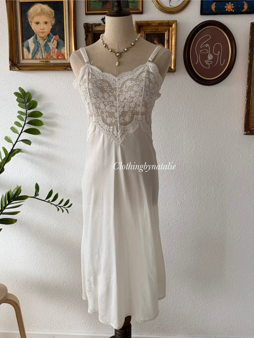 Vintage Satin Lace Nightgown Size S