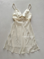 White Chiffon Satin Slip Size S