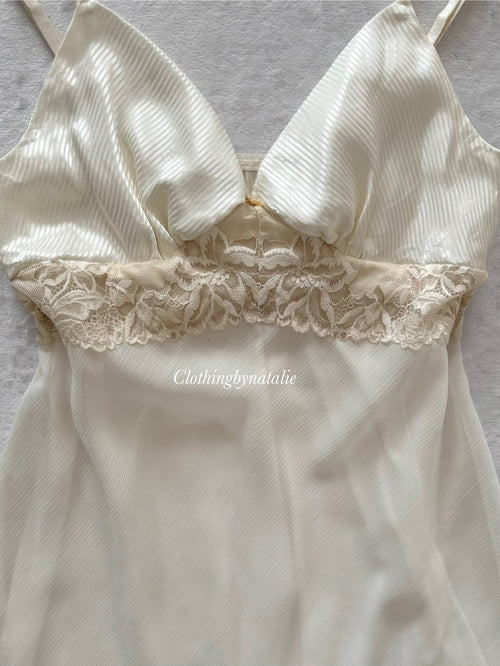 White Chiffon Satin Slip Size S
