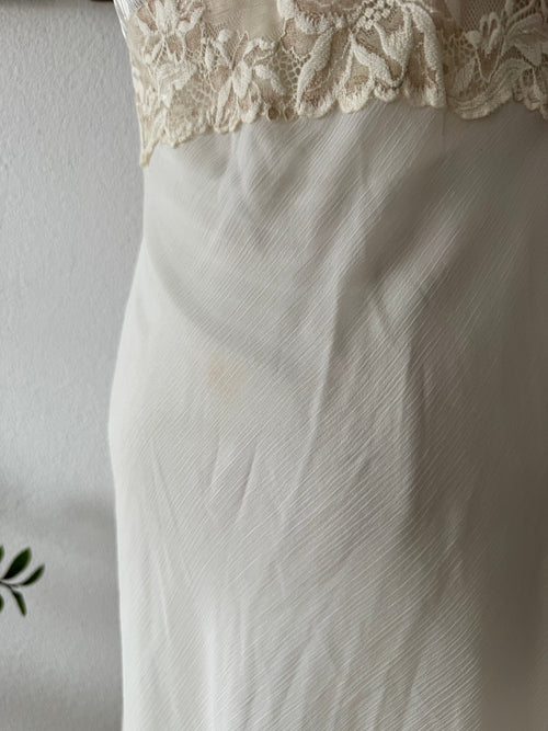 White Chiffon Satin Slip Size S