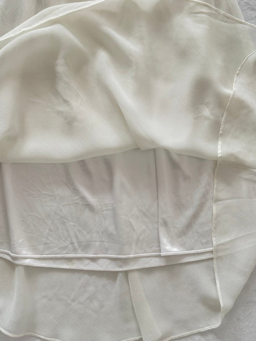 White Chiffon Satin Slip Size S