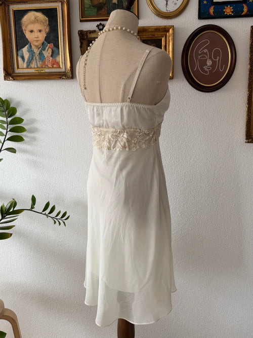 White Chiffon Satin Slip Size S
