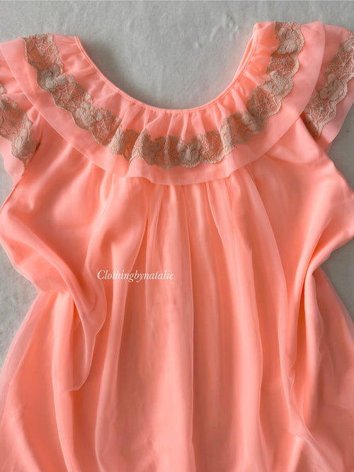 Coquette Orange Chiffon Short Babydoll size S