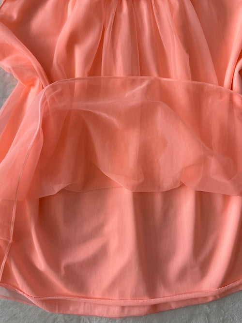 Coquette Orange Chiffon Short Babydoll size S