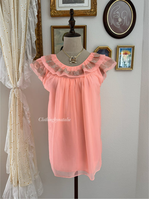 Coquette Orange Chiffon Short Babydoll size S