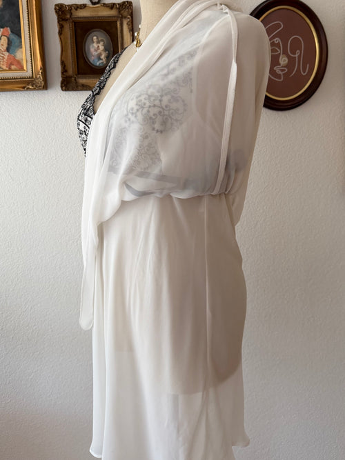 Linea Donatella White Chiffon Babydoll size M