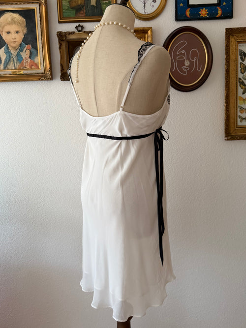 Linea Donatella White Chiffon Babydoll size M