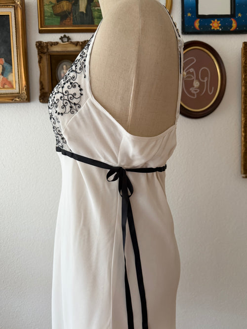 Linea Donatella White Chiffon Babydoll size M