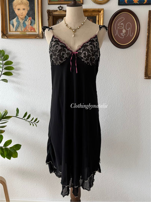 Whimsical Black Chiffon Babydoll size M