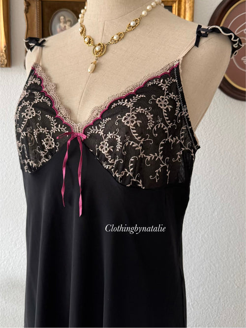 Whimsical Black Chiffon Babydoll size M