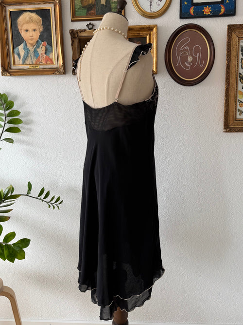 Whimsical Black Chiffon Babydoll size M