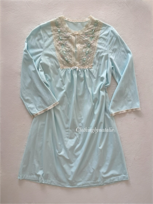 Sears Blue Stretchy Nightgown Size S