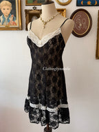 Romantic Black Lace Slip Size S/M