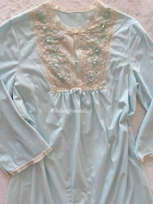 Sears Blue Stretchy Nightgown Size S
