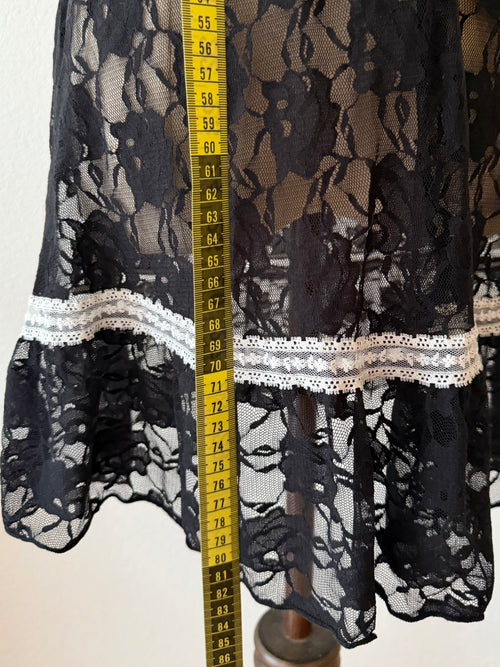 Romantic Black Lace Slip Size S/M