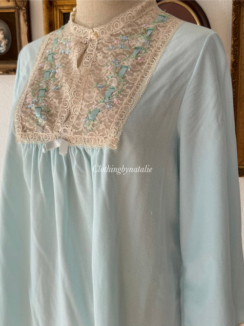 Sears Blue Stretchy Nightgown Size S