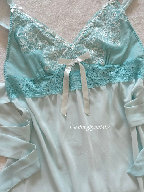 Coquette Blue Chiffon Slip Dress size M