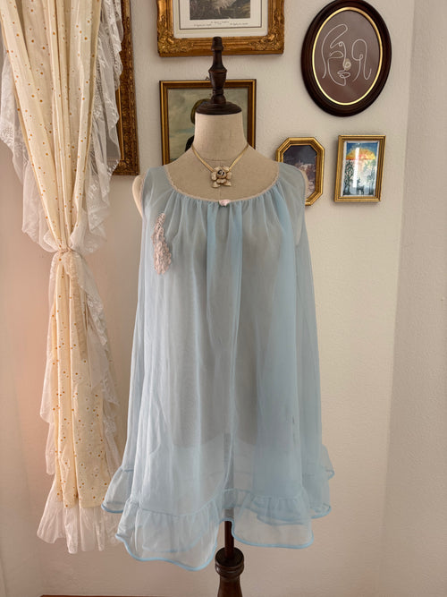 Baby Blue Chiffon Babydoll size M