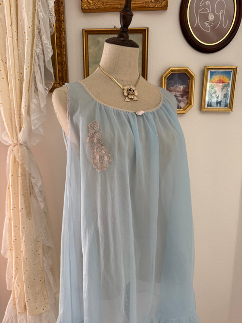 Baby Blue Chiffon Babydoll size M