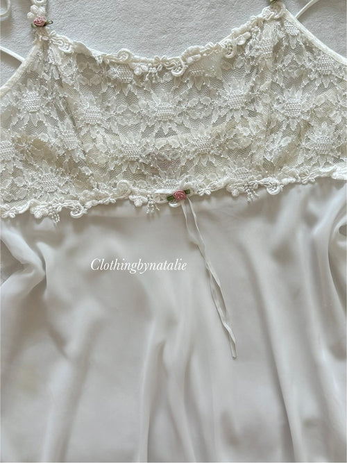 California Dynasty White Chiffon Babydoll Size M