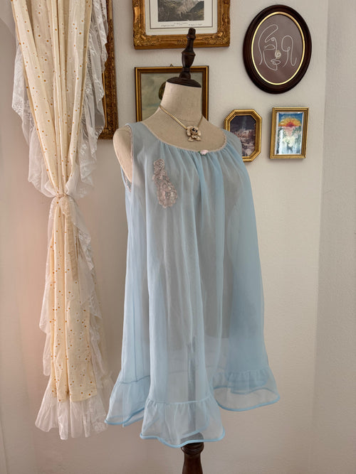 Baby Blue Chiffon Babydoll size M