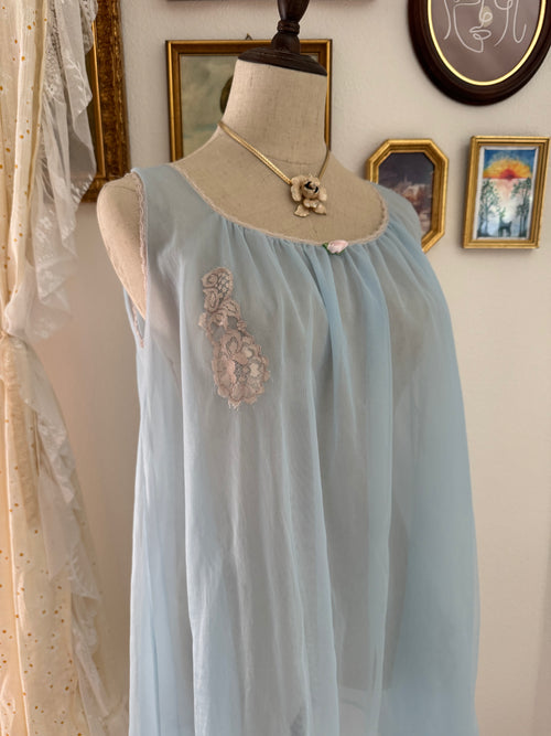 Baby Blue Chiffon Babydoll size M