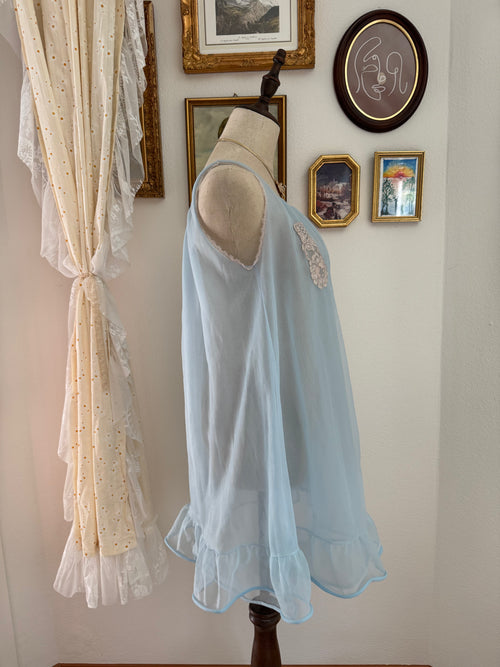 Baby Blue Chiffon Babydoll size M