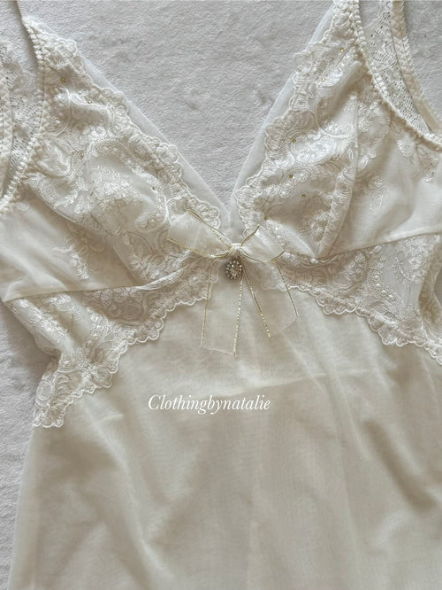 Fairy Glitter White Mesh Mini Dress size S/small M
