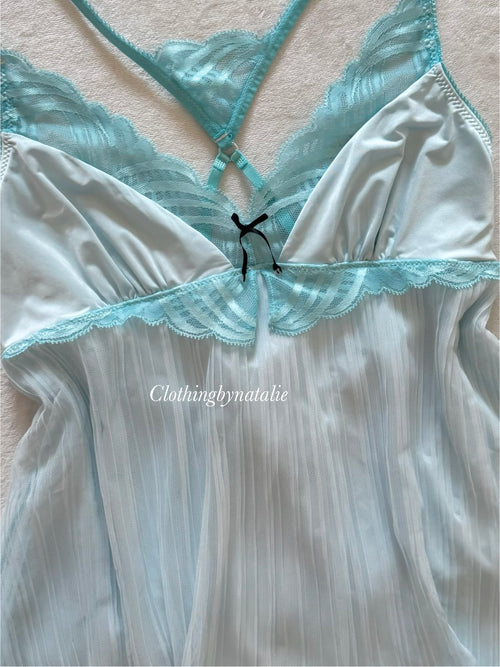Coquette Blue Nylon Mesh Cami size M