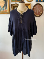 Navy Batwing Blouse Size M