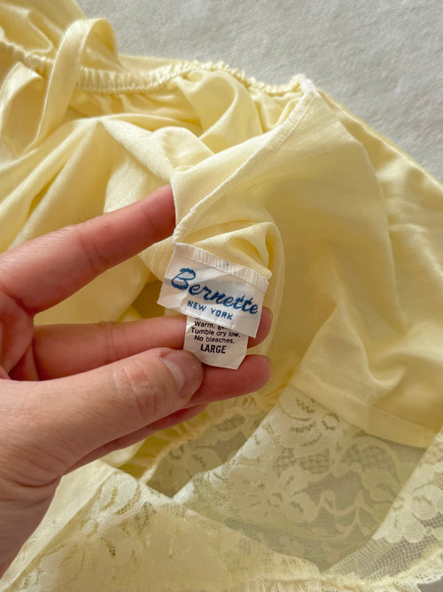 Bernette Yellow Nylon Maxi Nightgown Size S/M