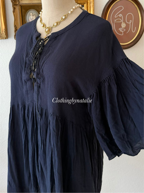 Navy Batwing Blouse Size M