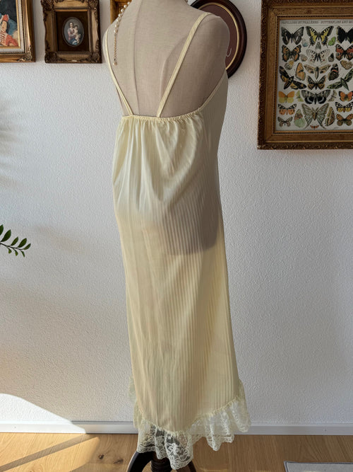 Bernette Yellow Nylon Maxi Nightgown Size S/M