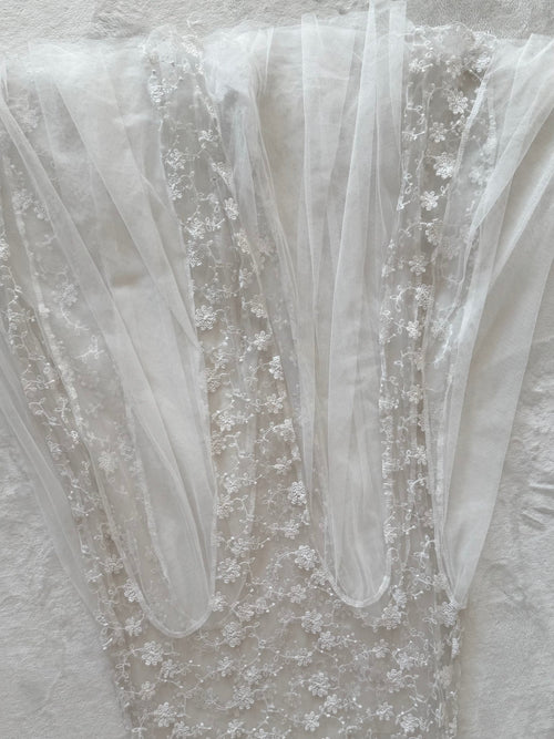 Embroidery White Sheer Beach Dress Size S