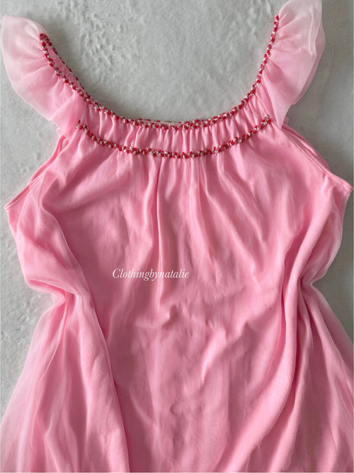 Soft Pink Chiffon Babydoll size S