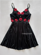 Black Pleated Nylon Gown Size S