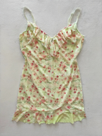 Floral Yellow Mesh Slip Size M