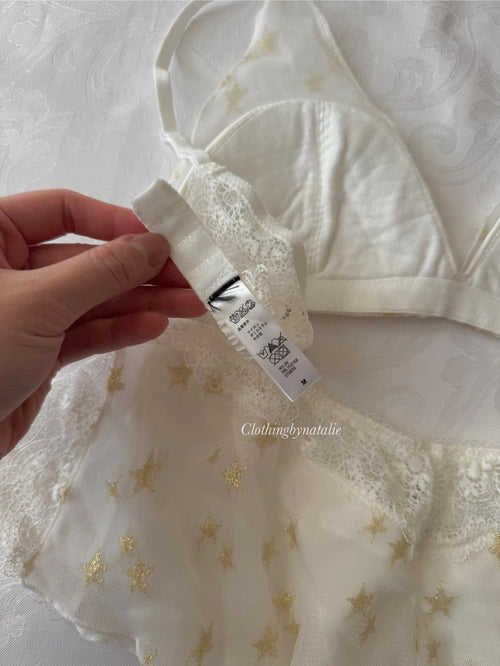 Japanese White Star Bralette Set (New-S)