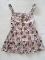 Purple Floral Chiffon Babydoll Size M