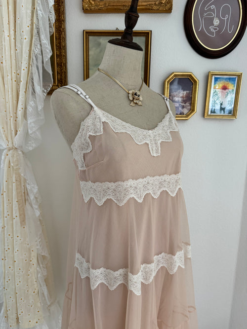 VS Double Layer Nude Chiffon Babydoll size S
