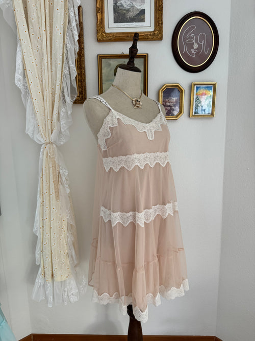 VS Double Layer Nude Chiffon Babydoll size S