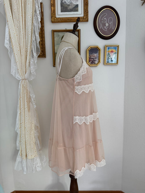 VS Double Layer Nude Chiffon Babydoll size S