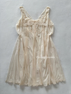 Odette Barsa Cream Nylon Nightgown Size M