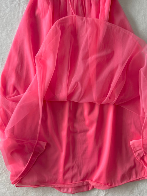 Vanity Fair Hot Pink Chiffon Babydoll size S