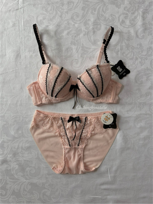 Japanese Black Pink Lace Set (New-75A)
