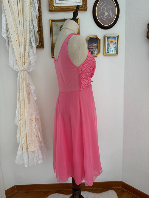 Vanity Fair Hot Pink Chiffon Babydoll size S