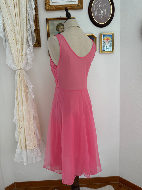 Vanity Fair Hot Pink Chiffon Babydoll size S
