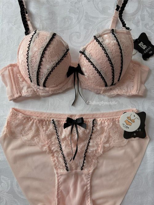 Japanese Black Pink Lace Set (New-75A)