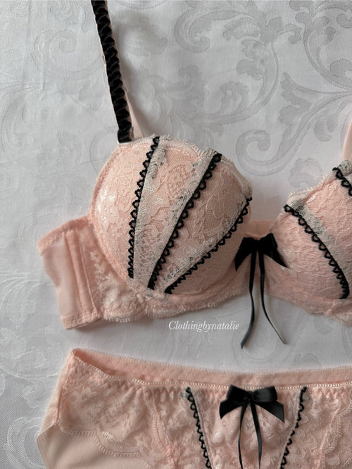 Japanese Black Pink Lace Set (New-75A)